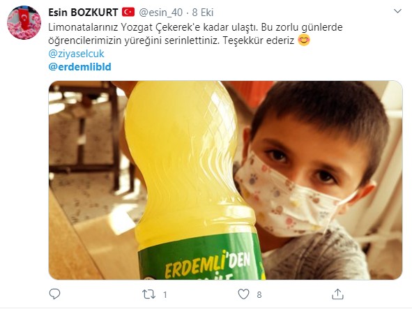 81 ilden, 81 okuldan Erdemli’ye limonata teşekkürü