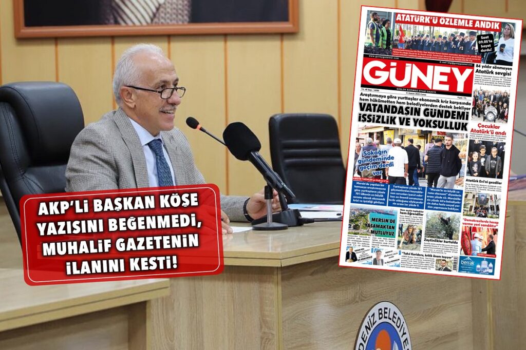 AKP’li başkandan yerel gazeteye ilan tehdidi